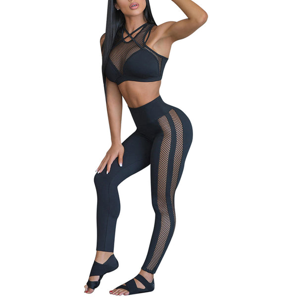 Stripe Mesh Fitness Set