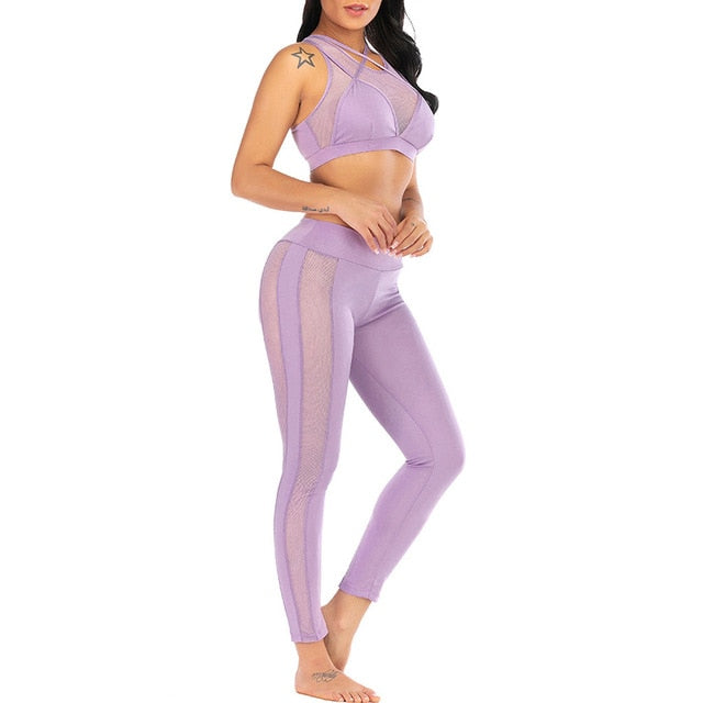 Stripe Mesh Fitness Set