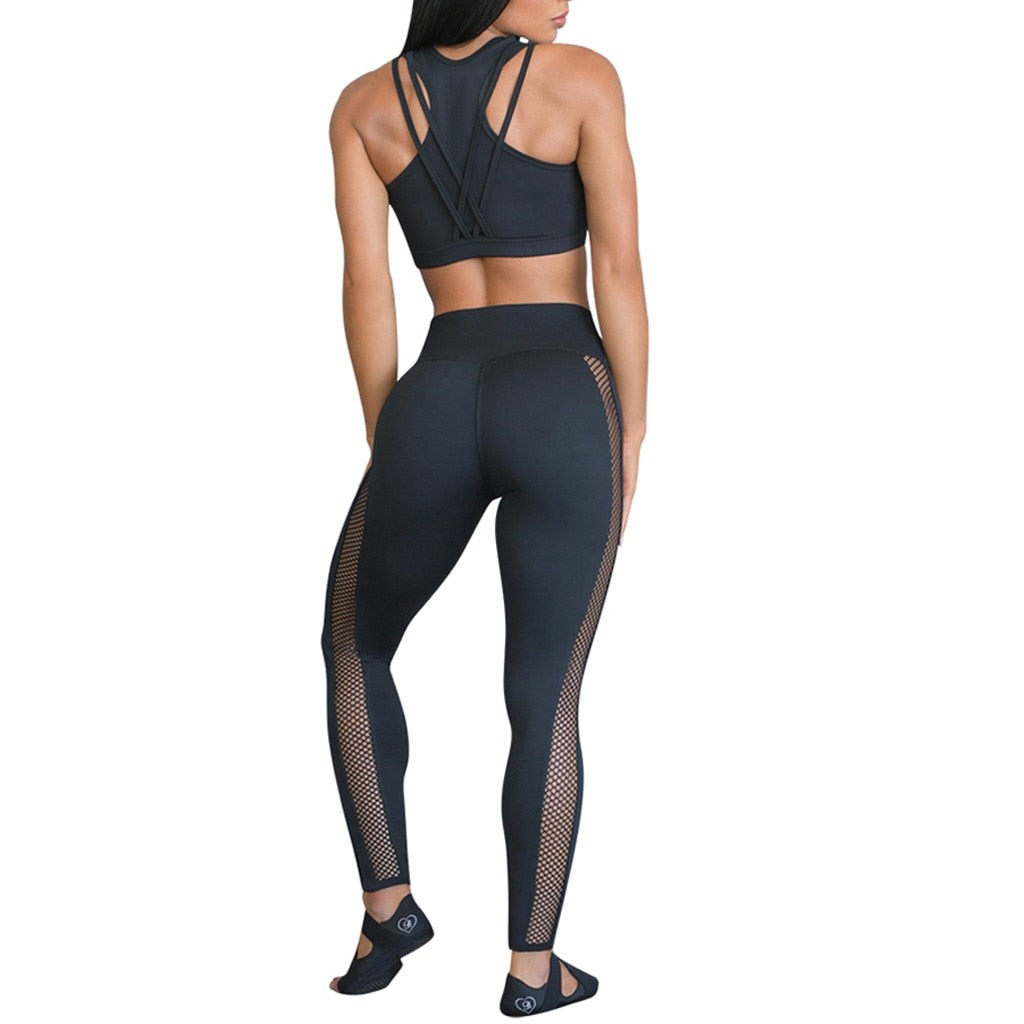 Stripe Mesh Fitness Set
