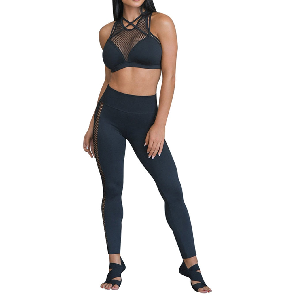 Stripe Mesh Fitness Set